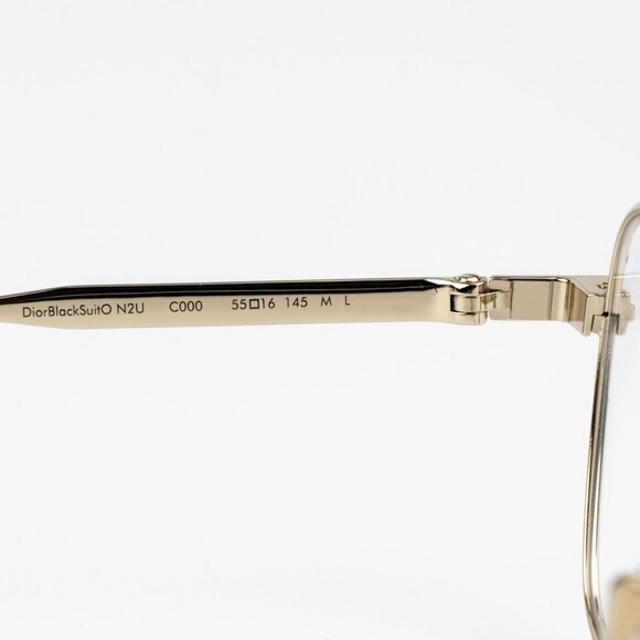 Dior Men Eyeglasses Metal Shiny Clear Gold Demo Geometric DM50057U 032 BRAND NEW - Picture 6 of 10